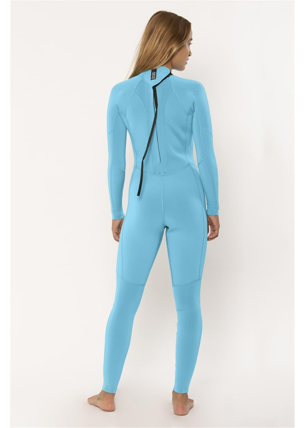 Sisstr 7 Seas 3/2 Back Zip Steamer Wetsuit Blue - back