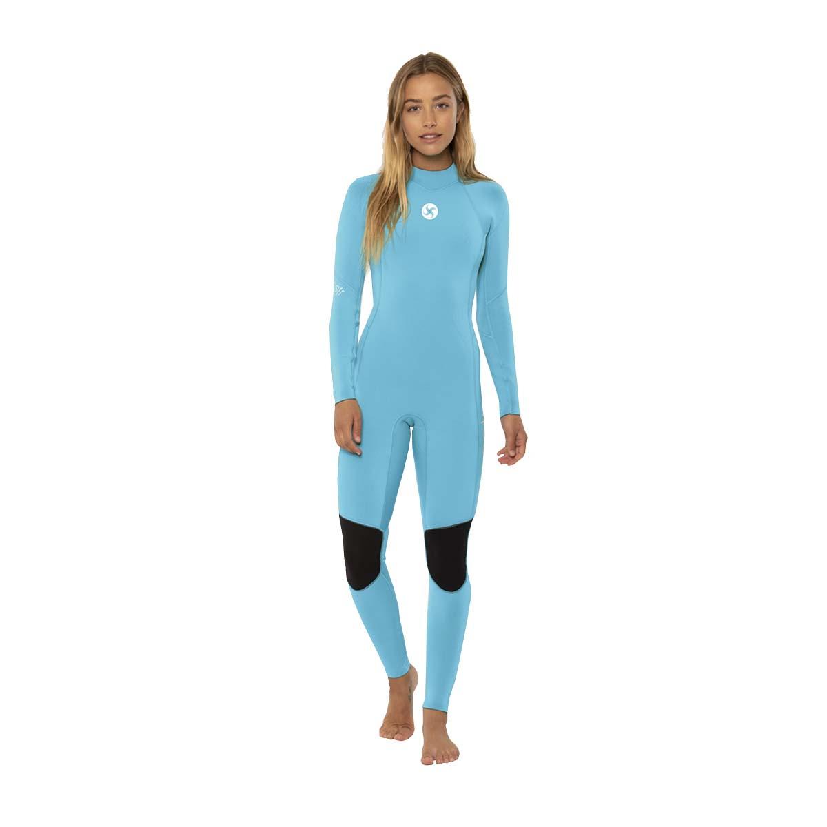 Sisstr 7 Seas 3/2 Back Zip Steamer Wetsuit Blue - front