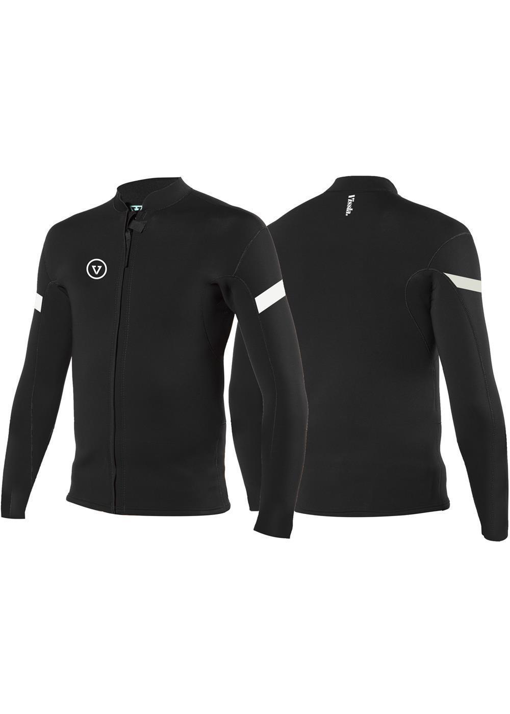 Vissla Raditude 2mm Front Zip Wetsuit Top Jacket - Black