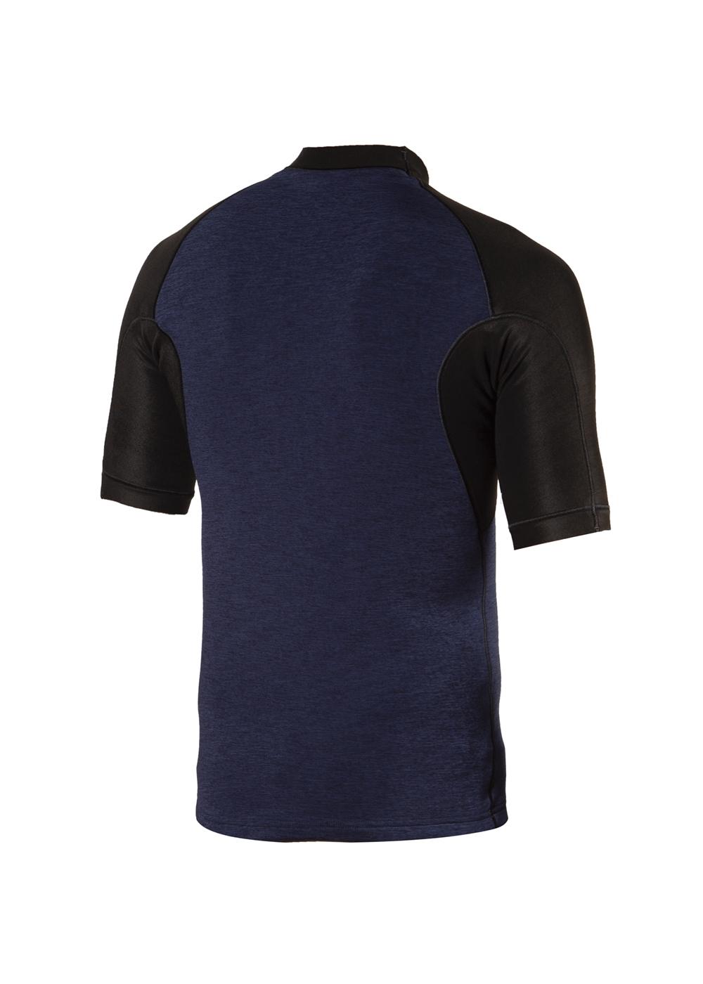 Vissla 1mm High Seas Short Sleeve Jacket Wetsuit Top mens - Naval Heather blue - back