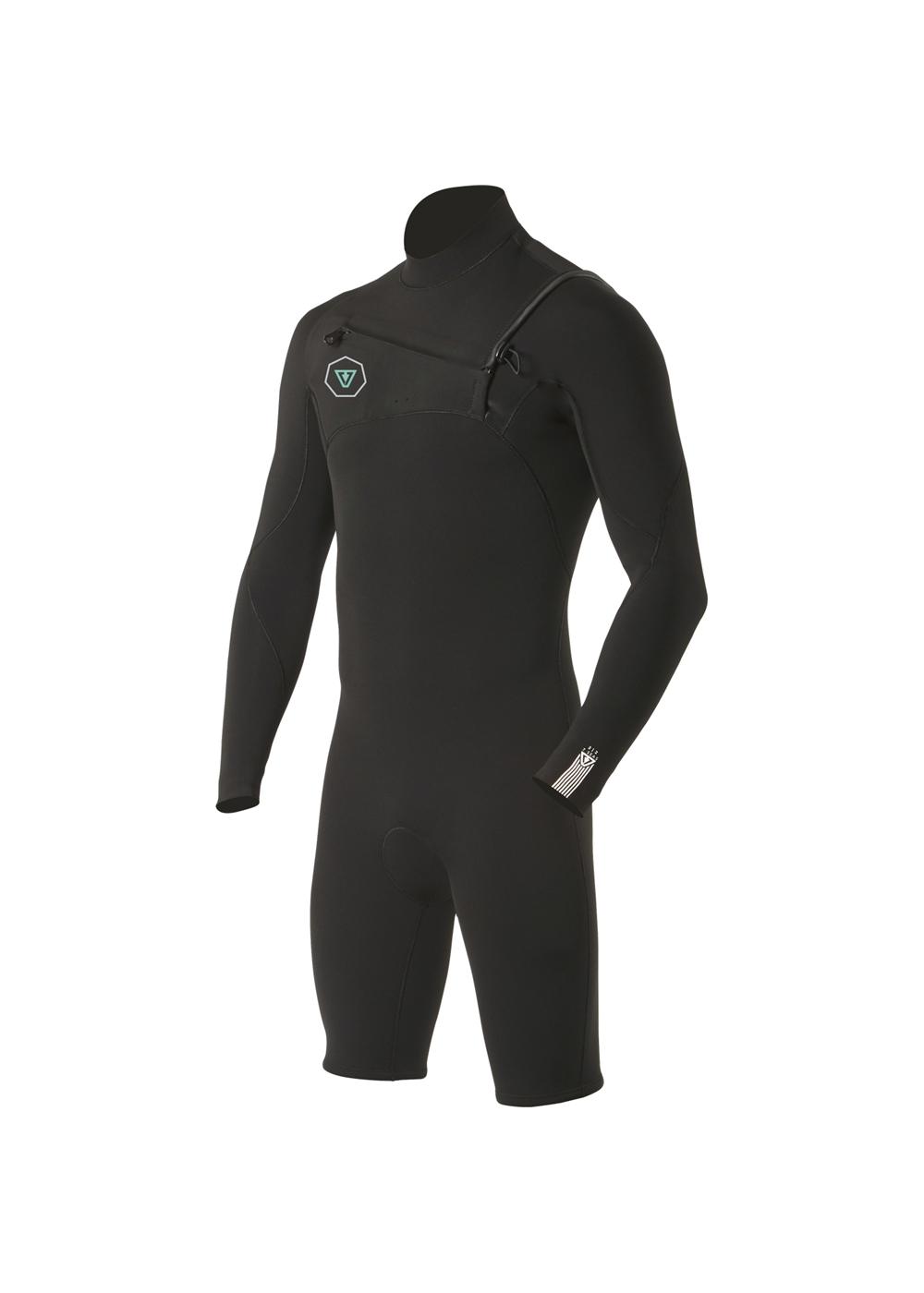 Vissla Men's 7 Seas 2/2 L/S Spring Suit - Black front