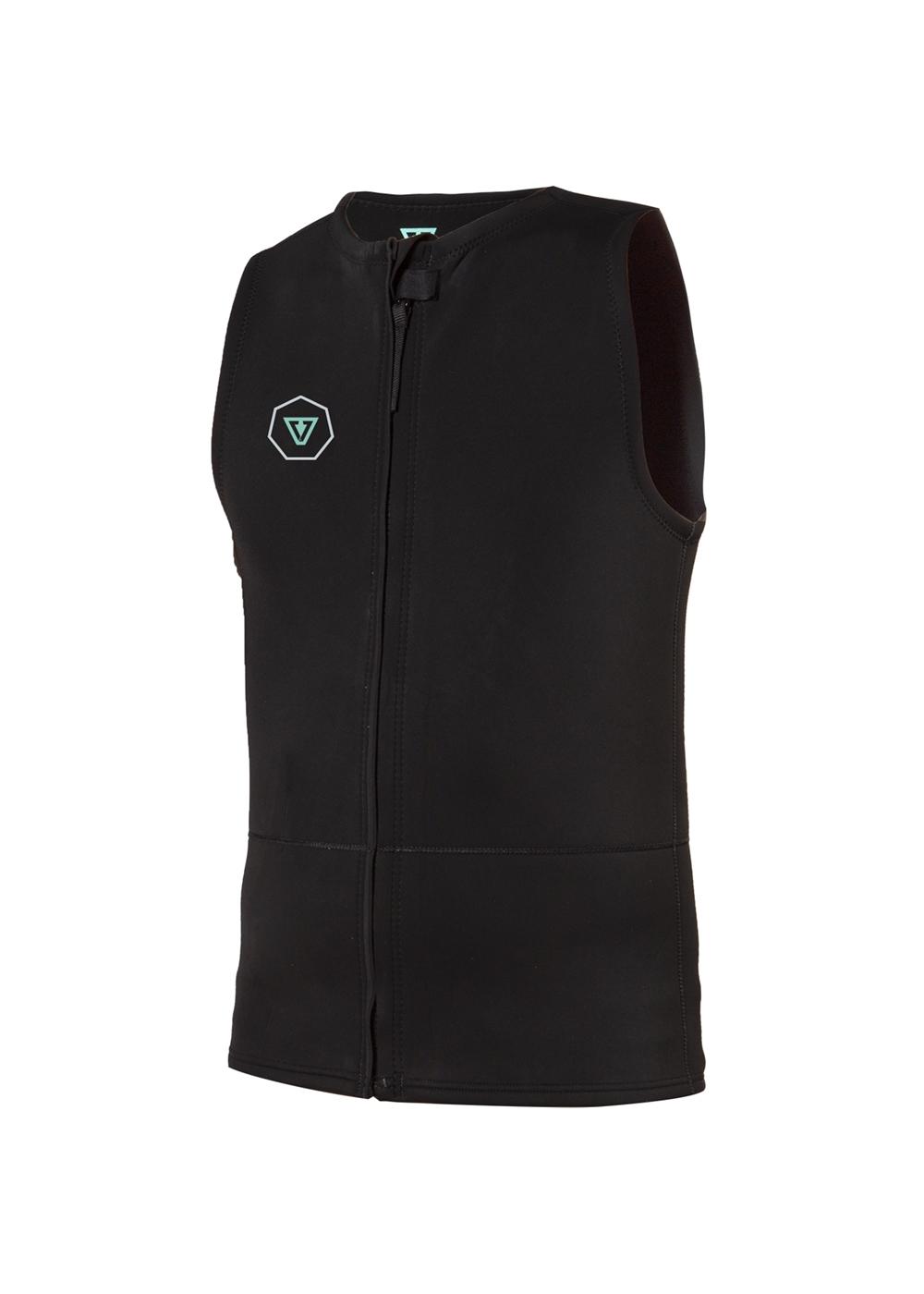 Vissla 7 Seas 2mm Front Zip Vest - Black front