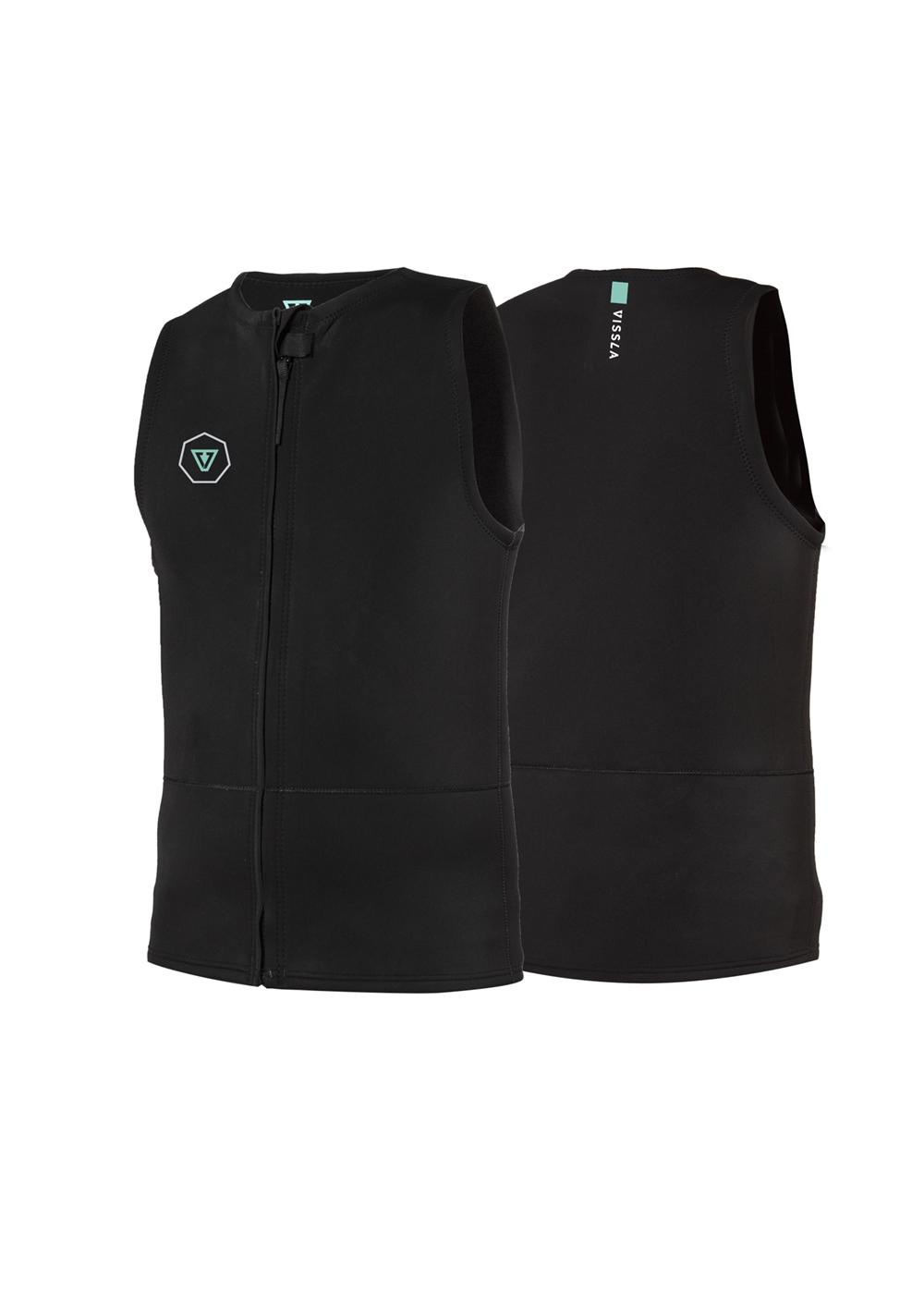 Vissla 7 Seas 2mm Front Zip Vest - Black 