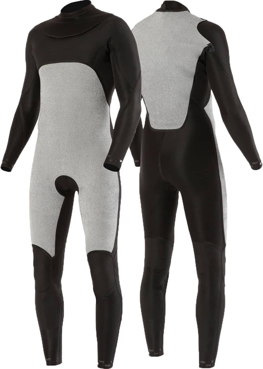 Vissla 7 Seas 3/2 Full Back Zip - Black Grey