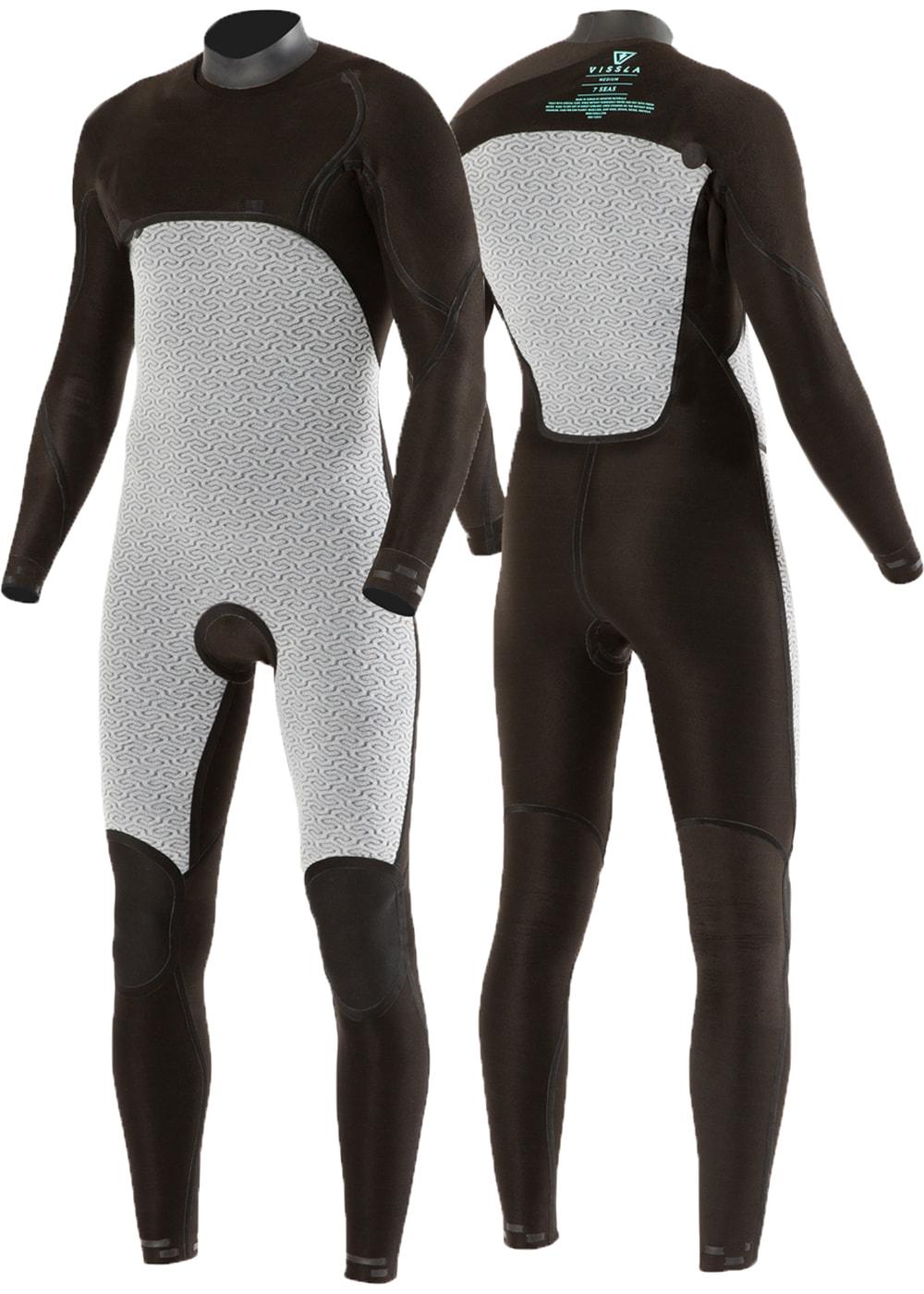 Vissla 7 Seas 4/3 Chest Zip Wetsuit - Charcoal lining