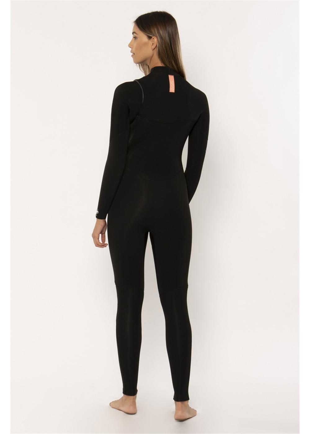 Vissla 7 Seas 5/4 Chest Zip Full - Black back