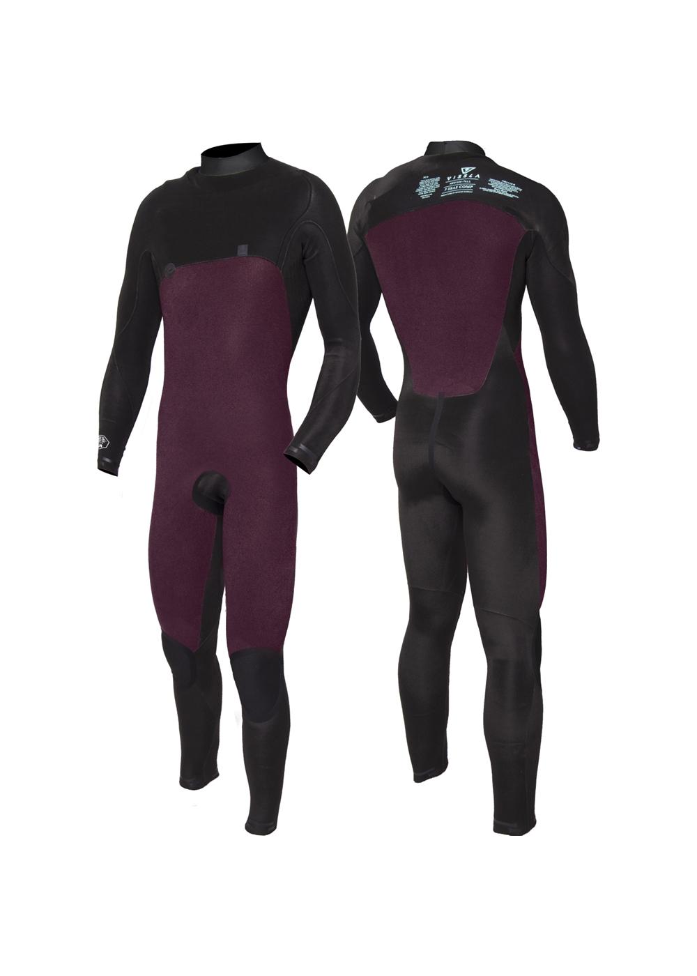 Vissla 7 Seas Comp 3/2 Full Chest Zip - Harbor Blue