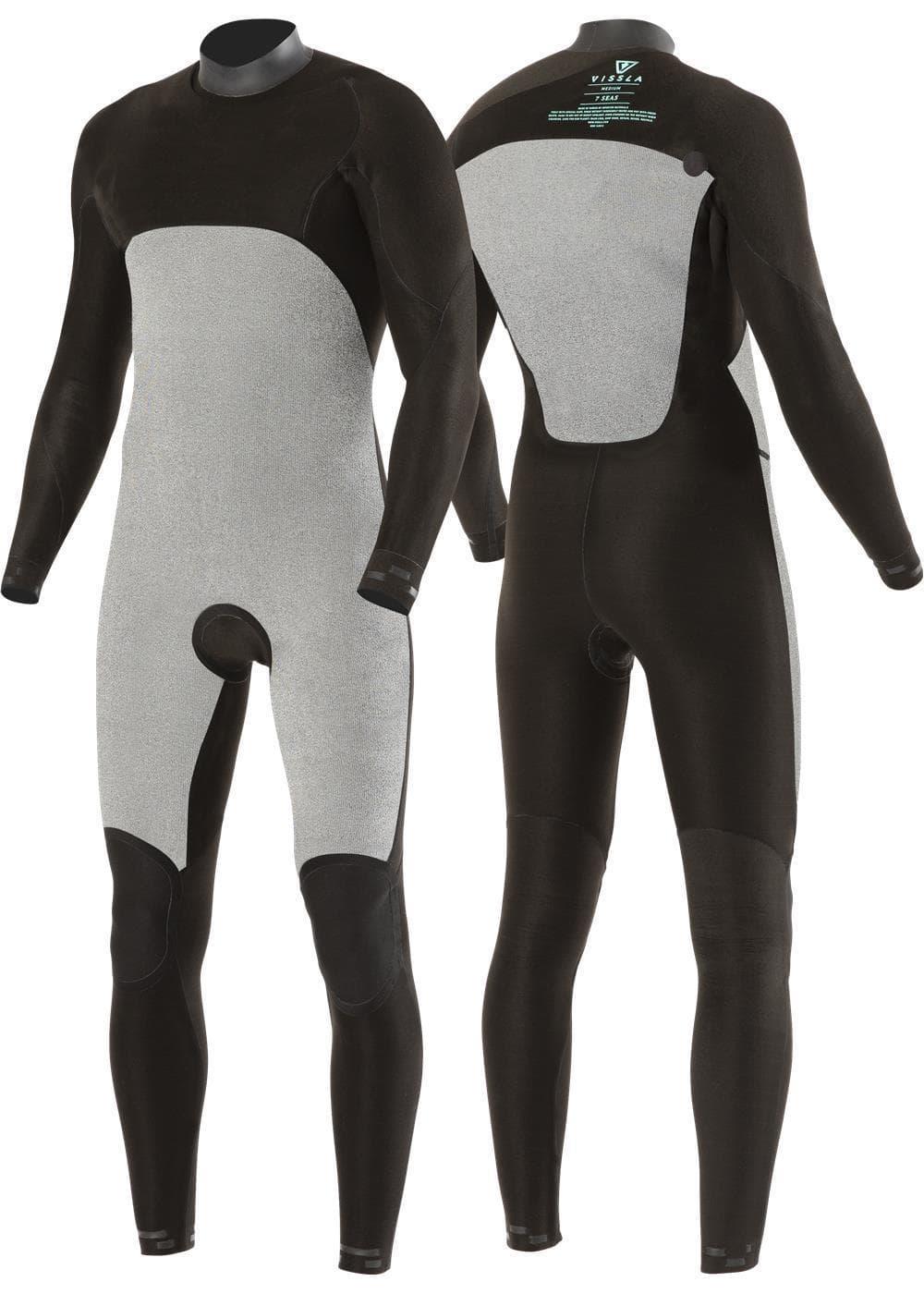 Vissla 7 Seas Comp 3/2 Chest Zip Full Wetsuit - Black - interior