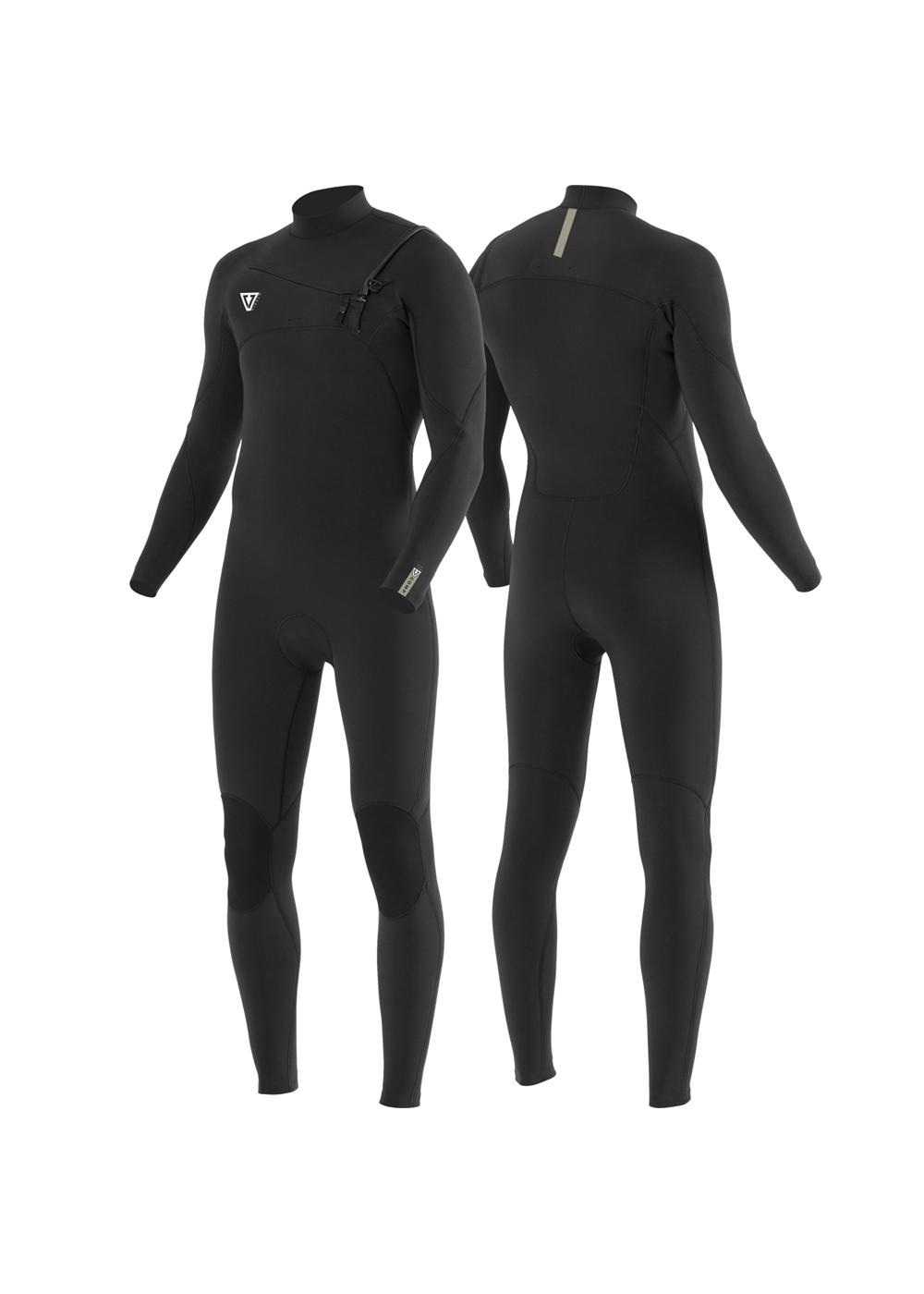 Vissla 7 Seas Comp 3/2 Chest Zip Steamer Wetsuit - Black 2