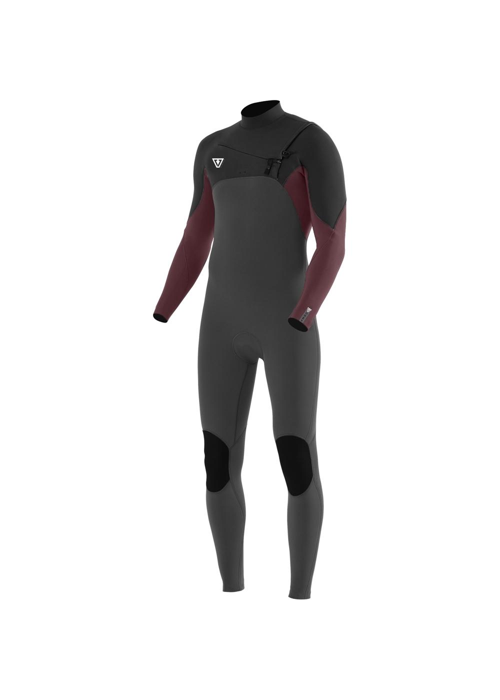 Vissla 7 Seas Comp 3/2 Chest Zip Steamer Wetsuit - Charcoal - front