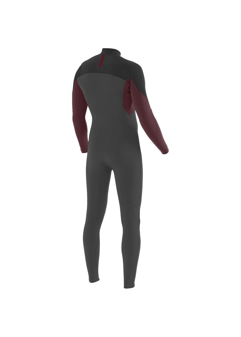 Vissla 7 Seas Comp 3/2 Chest Zip Steamer Wetsuit - Charcoal - back