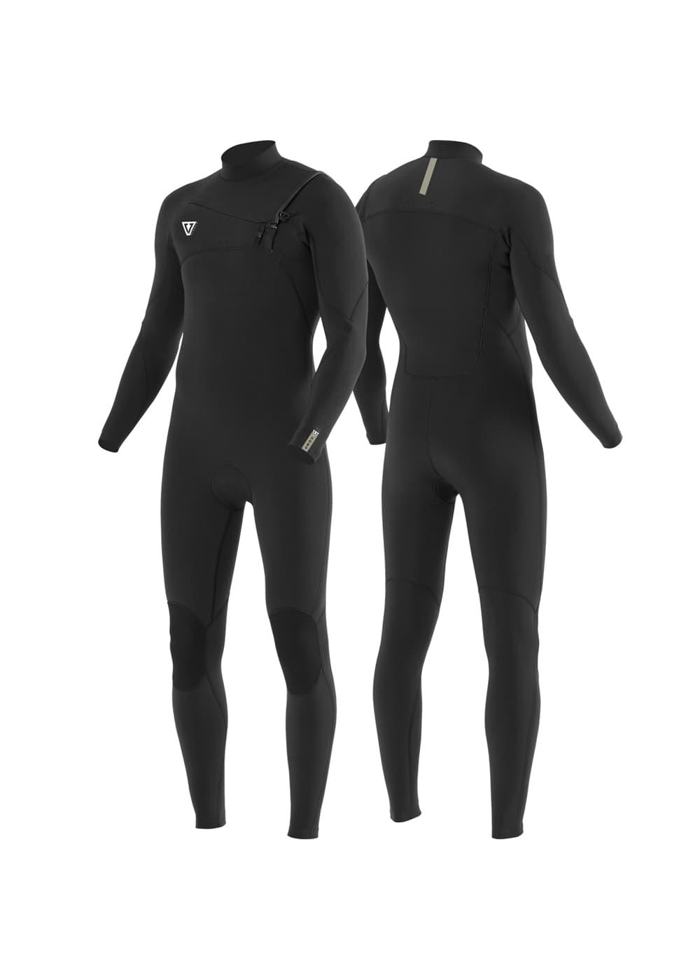 Vissla 7 Seas Comp 4/3 Full Chest Zip - Black 2 - BackFront