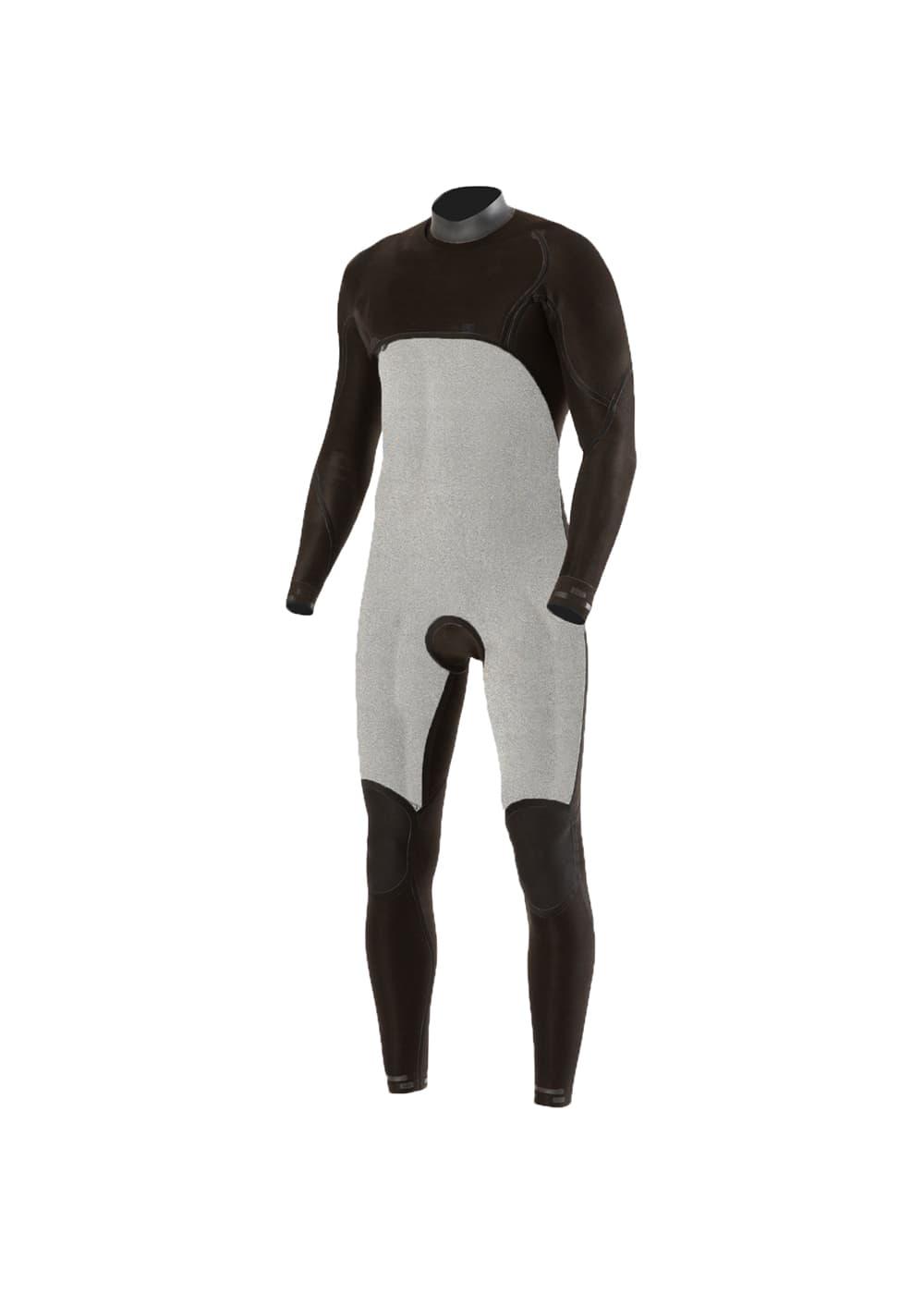 Vissla 7 Seas Comp 4/3 Full Chest Zip - Black 2 - Front with White