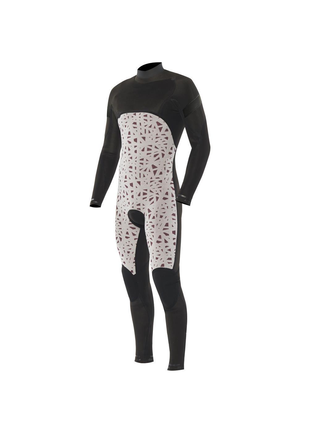 Vissla 7 Seas Raditude 3/2 Chest Zip Wetsuit - Black 2 lining front
