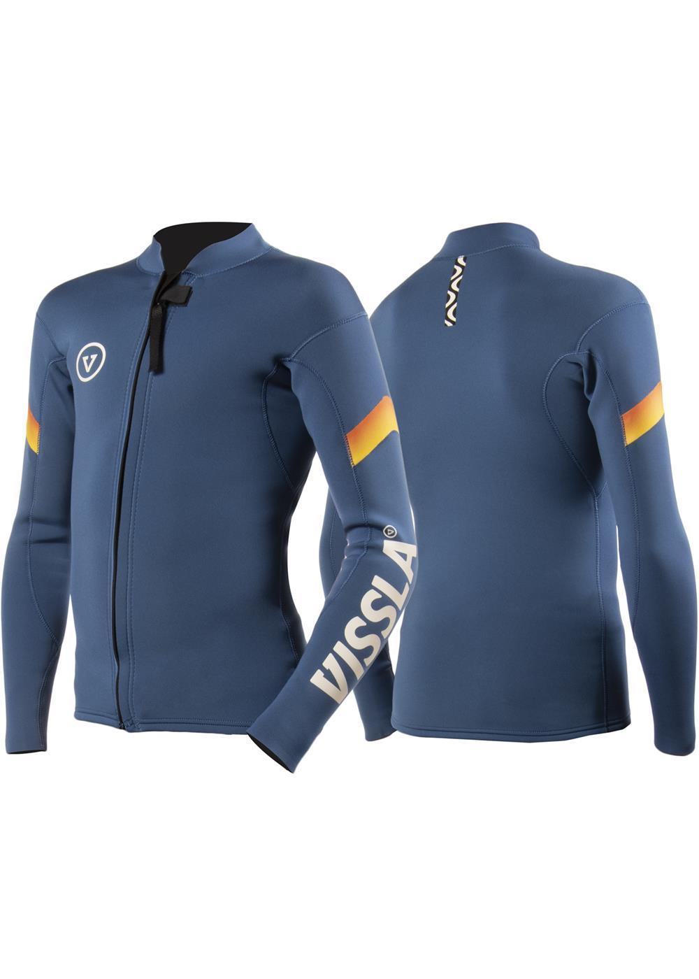 Vissla Boys 2mm 7 Seas Raditude Front Zip Jacket - Harbor Blue