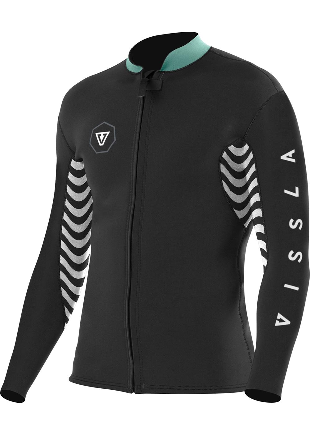 Vissla Boys 2mm 7 Seas Shredder Front Zip Jacket - Black front