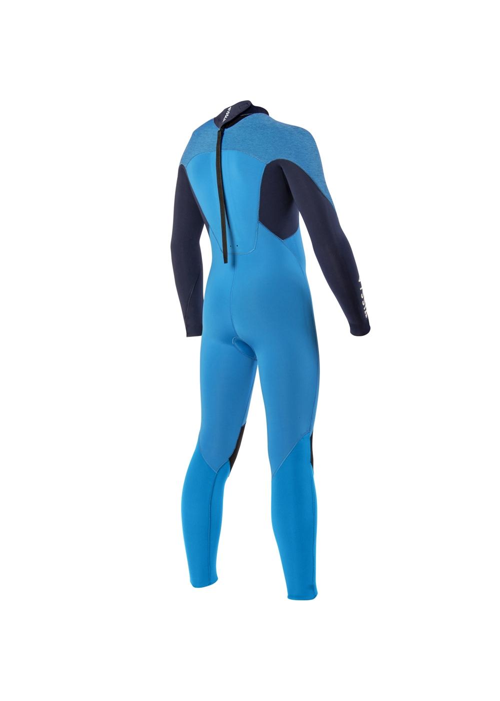 Vissla Boys 7 Seas 3/2 Back Zip Wetsuit - Baja Blue back