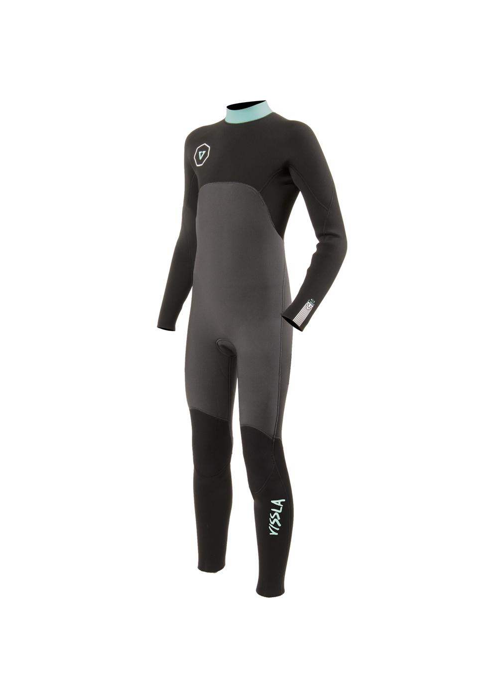 Vissla Boys 7 Seas 3/2 Back Zip Wetsuit - Phantom front