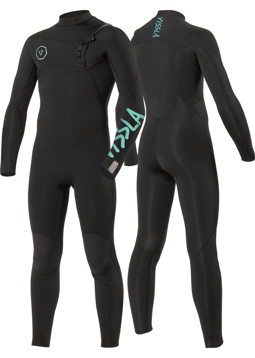 Vissla Boys 7 Seas 3/2 Chest Zip Wetsuit - Black