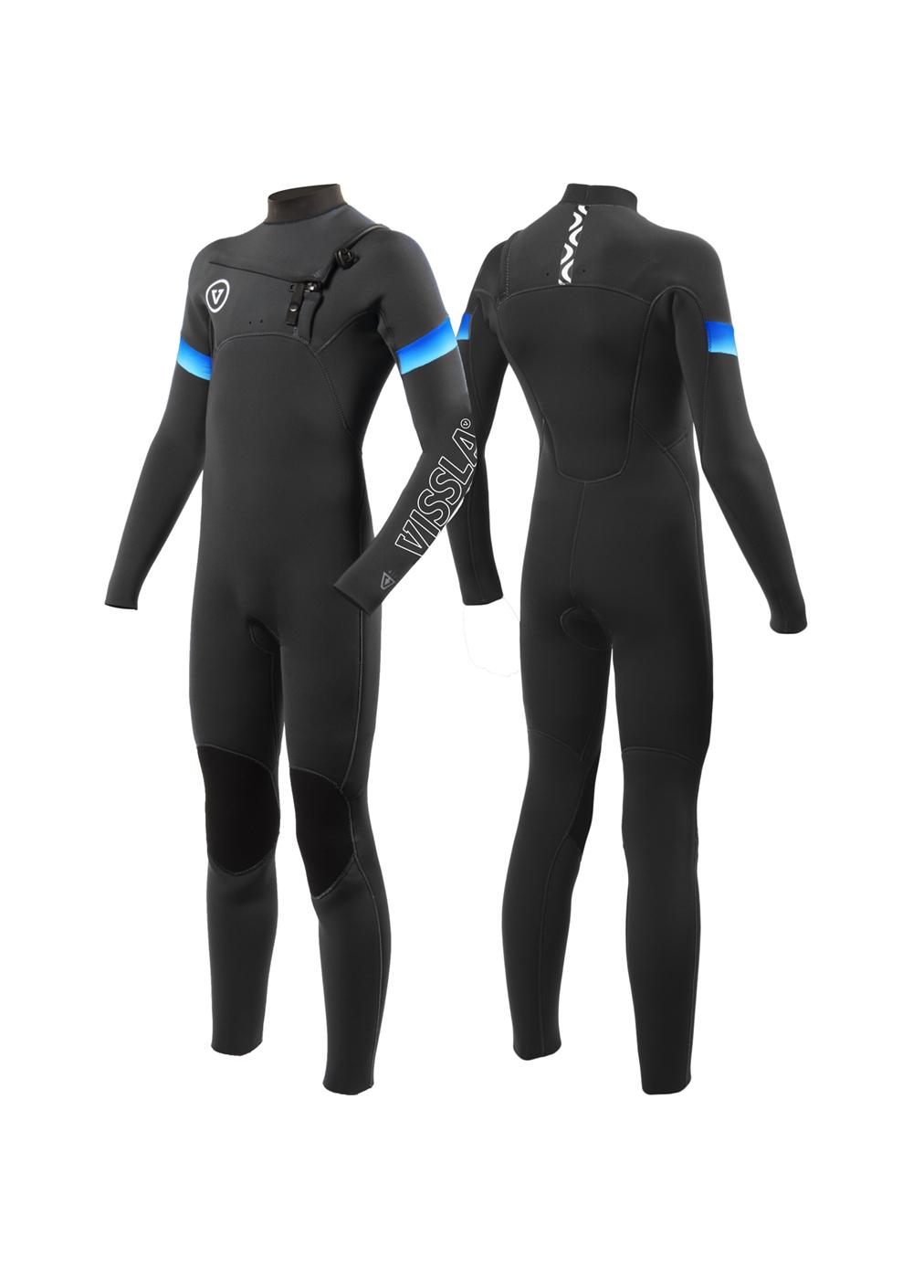 Vissla Boy's 7 Seas Raditude 3/2 Chest Zip Wetsuit - Black 