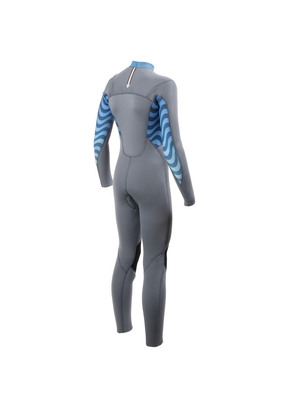 Vissla Boys 7 Seas Shredder 3/2 Chest Zip Wetsuit - Grey Back
