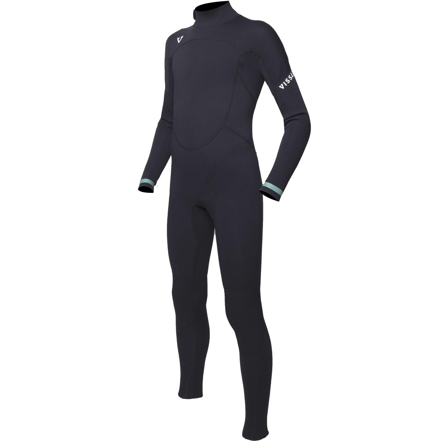 Vissla Boys Easy Seas 3/2 Back Zip Wetsuit - Black front