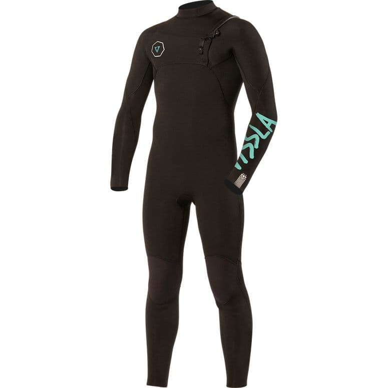 Vissla Boys 7 Seas 3/2 Chest Zip Wetsuit - Black front