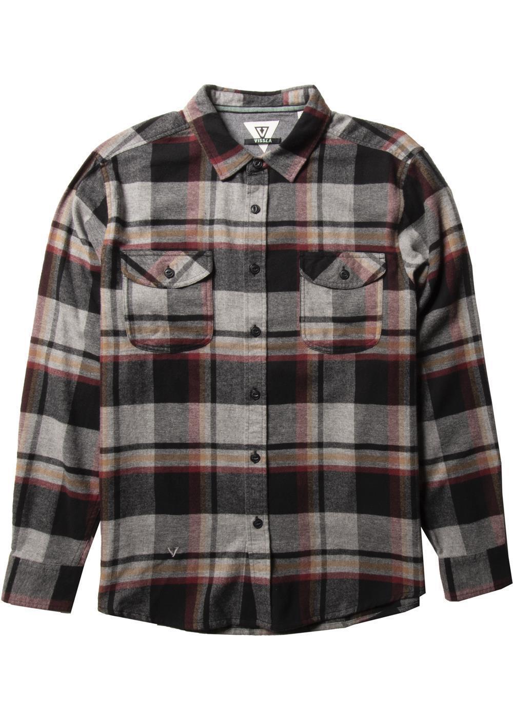 Central Coast Ls Flannel - Charcoal