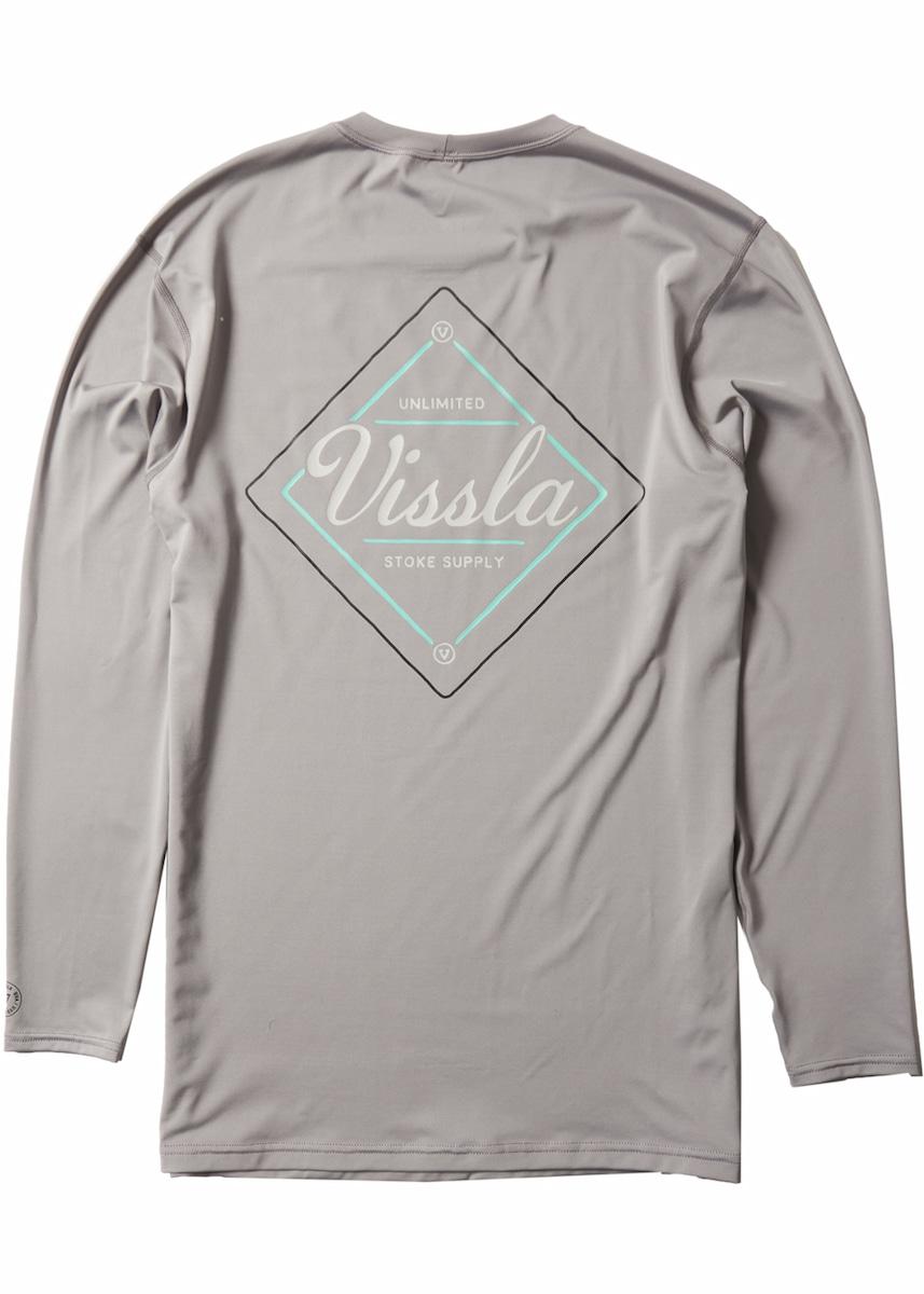 Vissla Easy Seas Eco Long Sleeve Surf Tee - Grey back