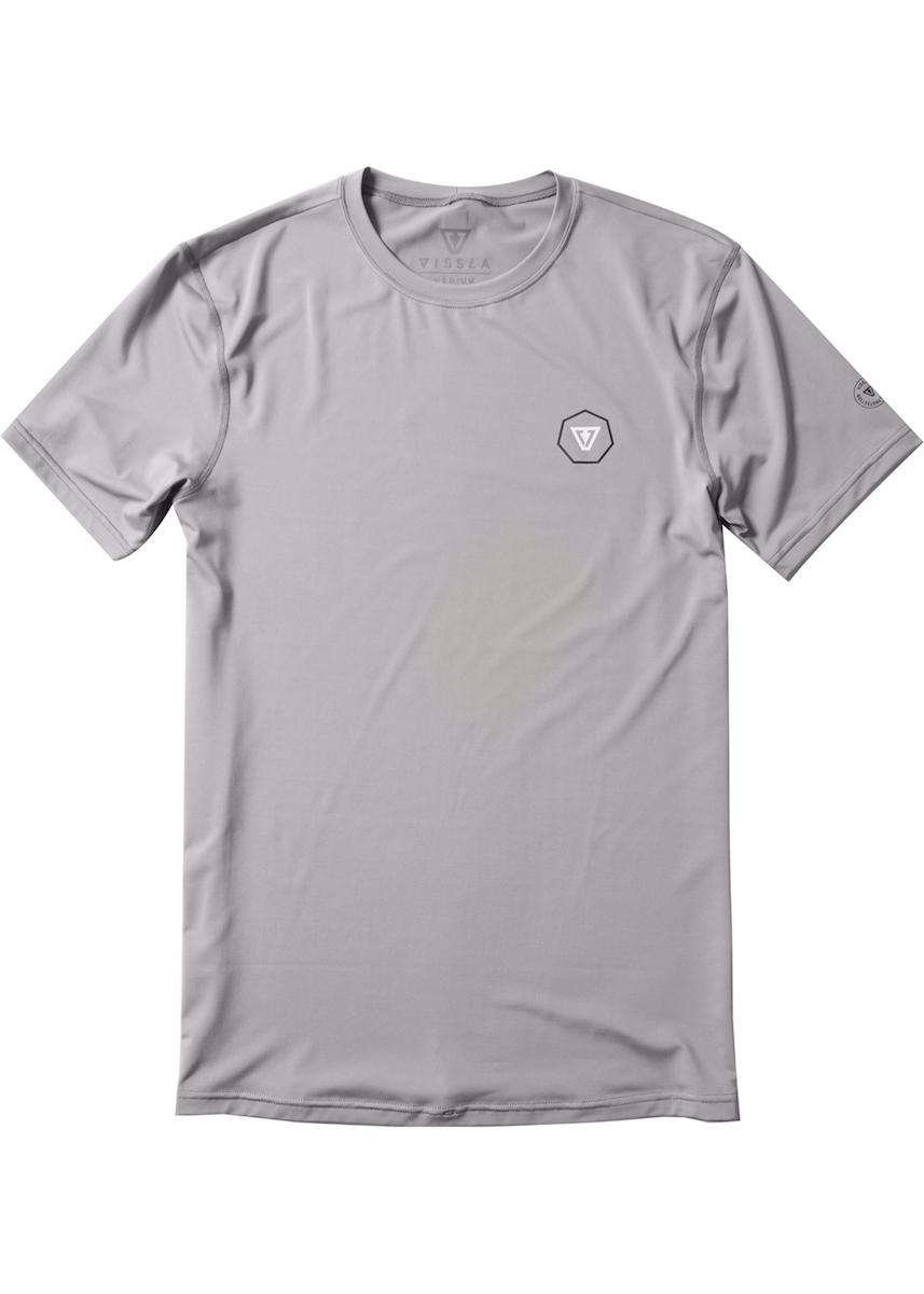 Vissla Easy Seas Eco Short Sleeve Surf Tee - Grey front