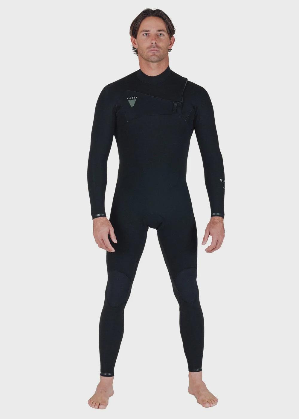 Natural Seas 3/2 Chest Zip Wetsuit - Black