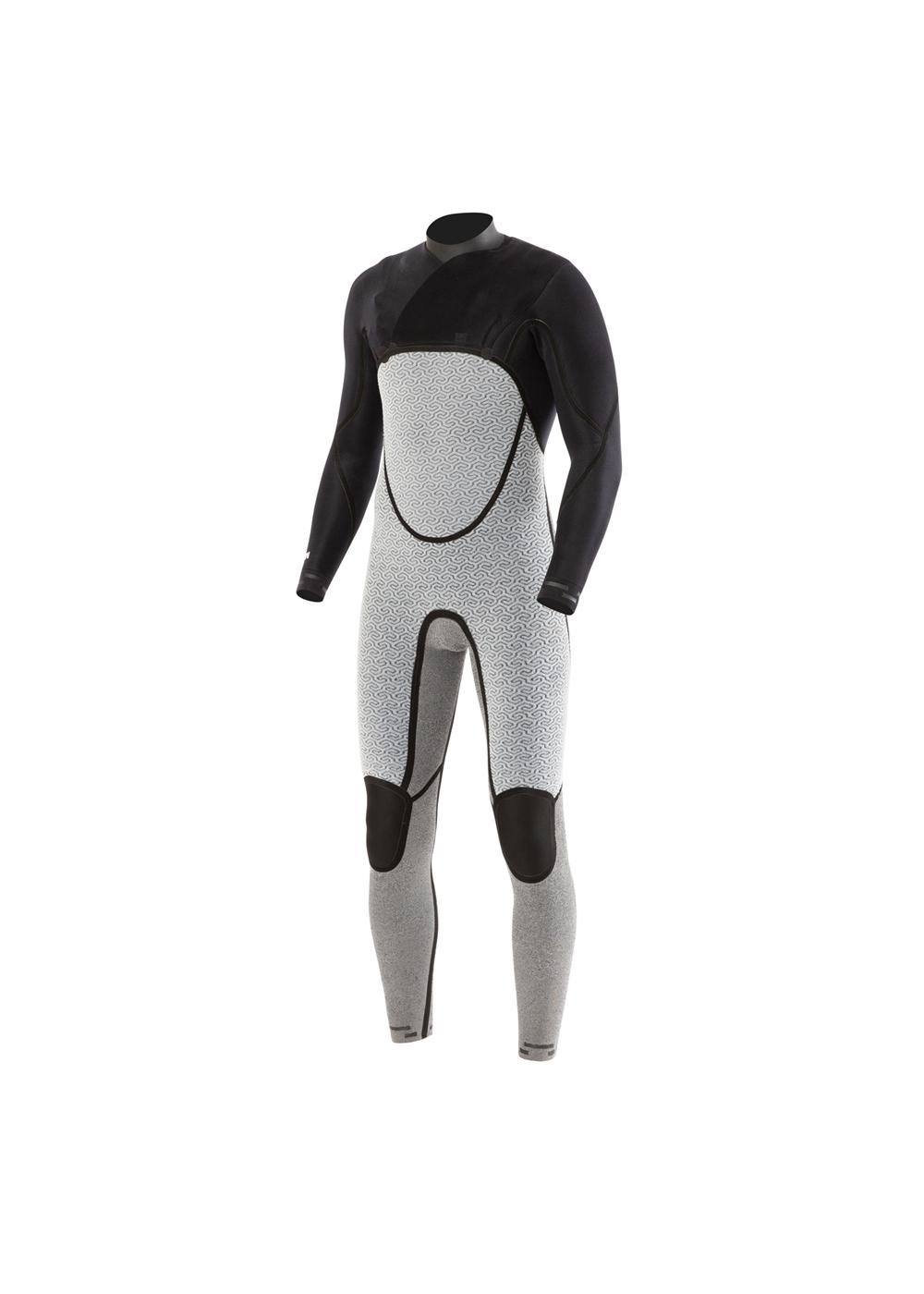Vissla North Seas 3/2 Full Chest Zip - Black - White - Front