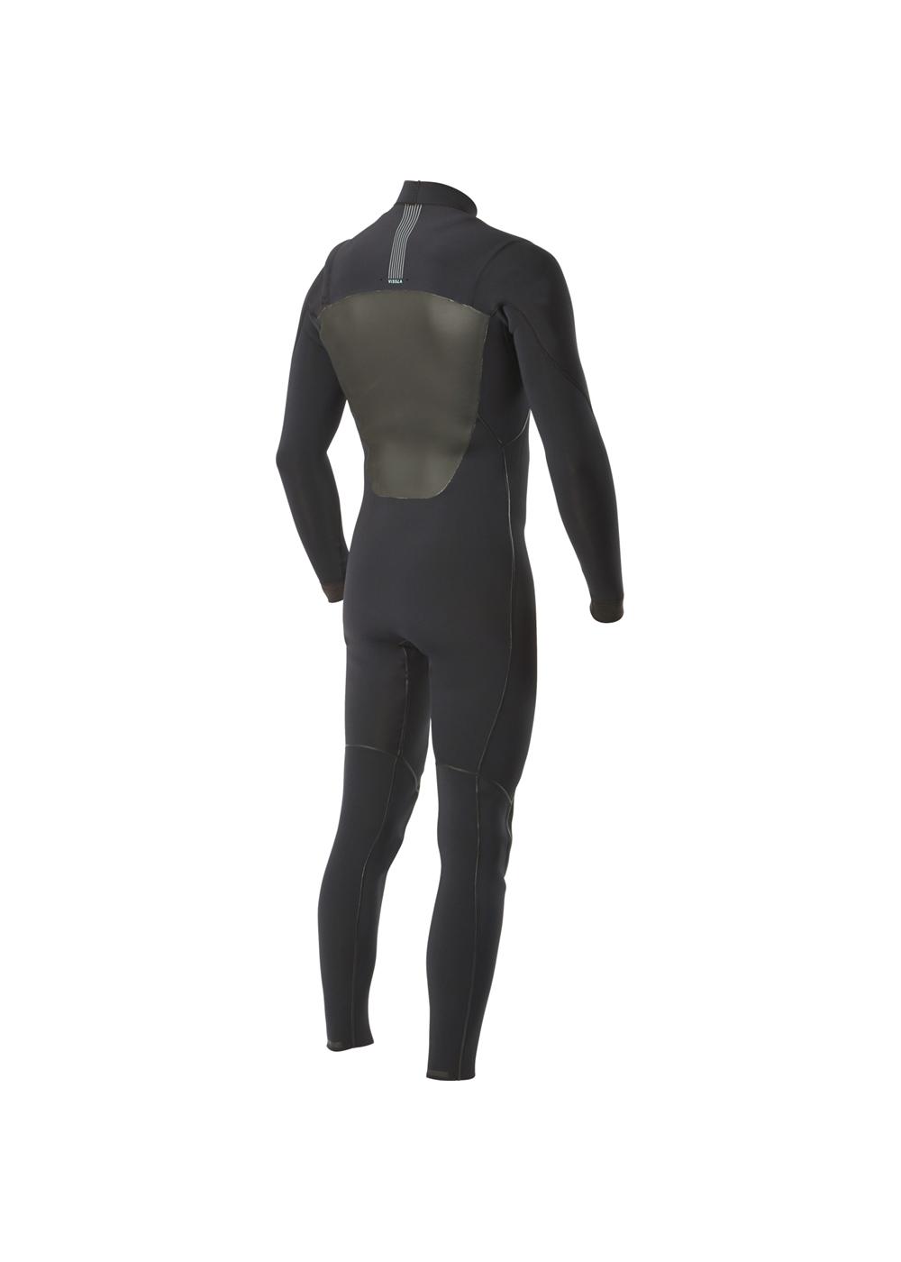 Vissla North Seas 4/3 Chest Zip Wetsuit - Black back