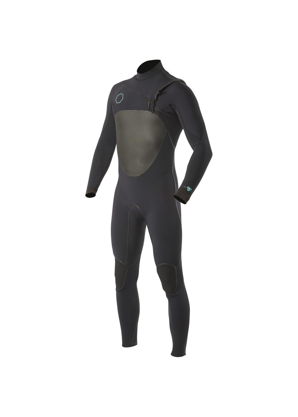 Vissla North Seas 4/3 Chest Zip Wetsuit - Black front
