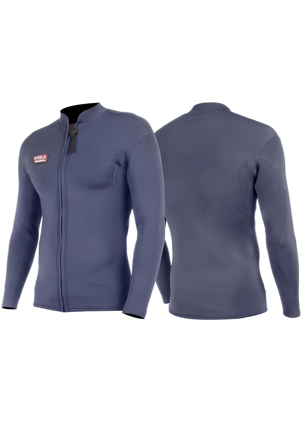 Vissla Solid Sets 2mm Front Zip Jacket - Dark Naval