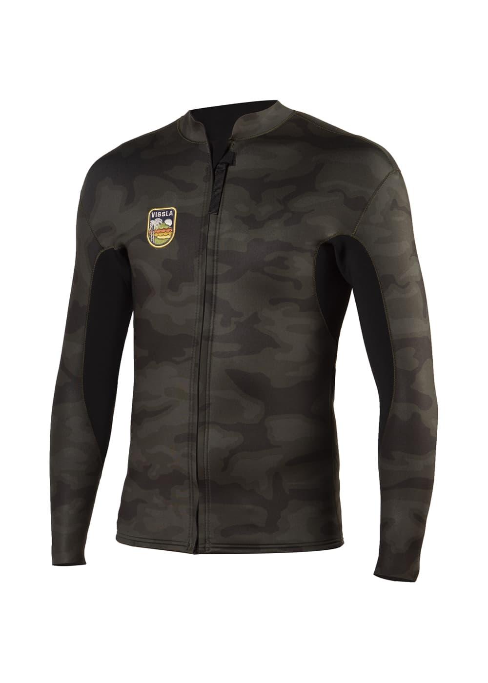 Vissla 2mm Solid Sets Wetsuit Jacket - Camo - front