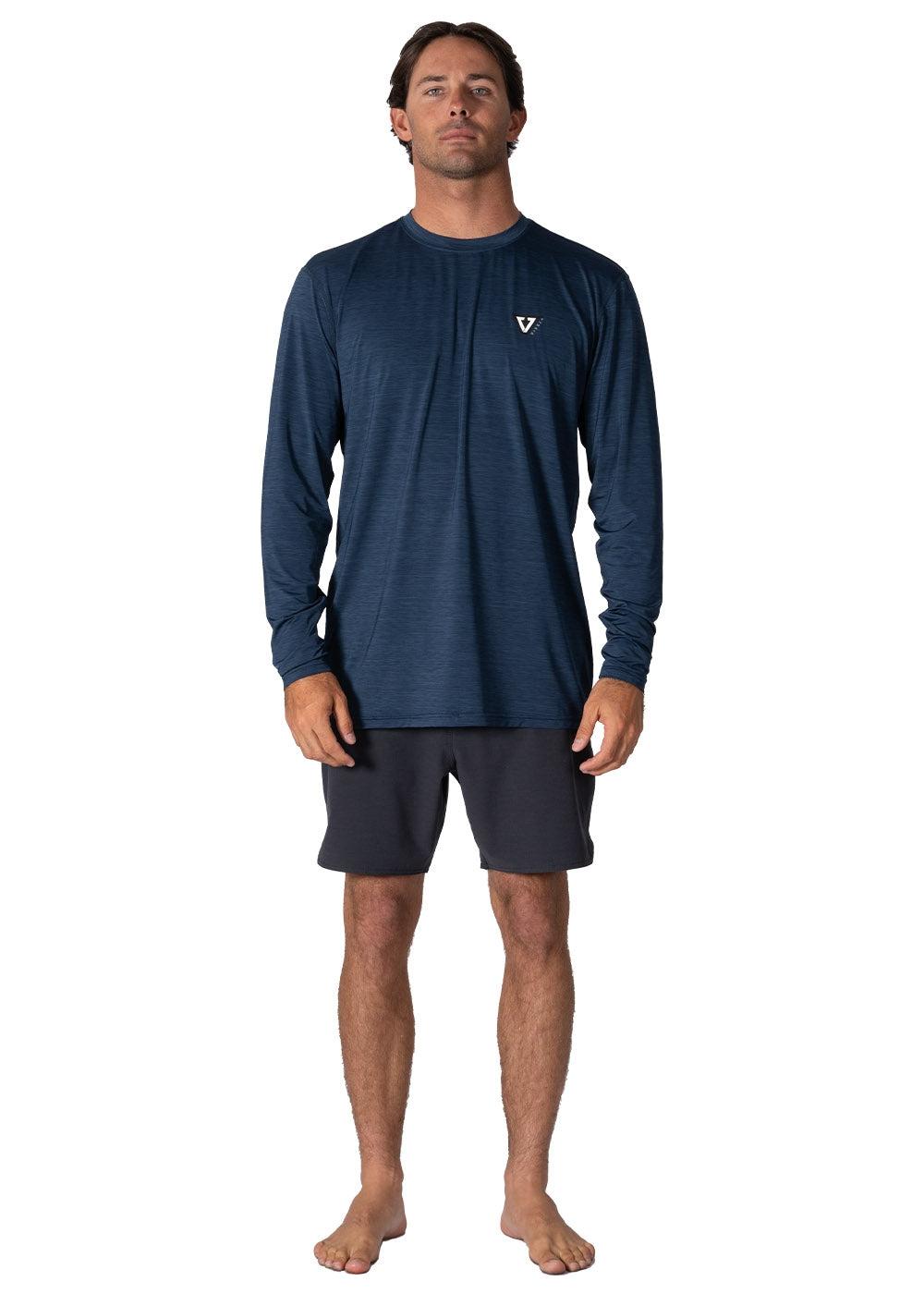 Twisted Eco Long Sleeve Surf Tee - Dark Navy Heather 1