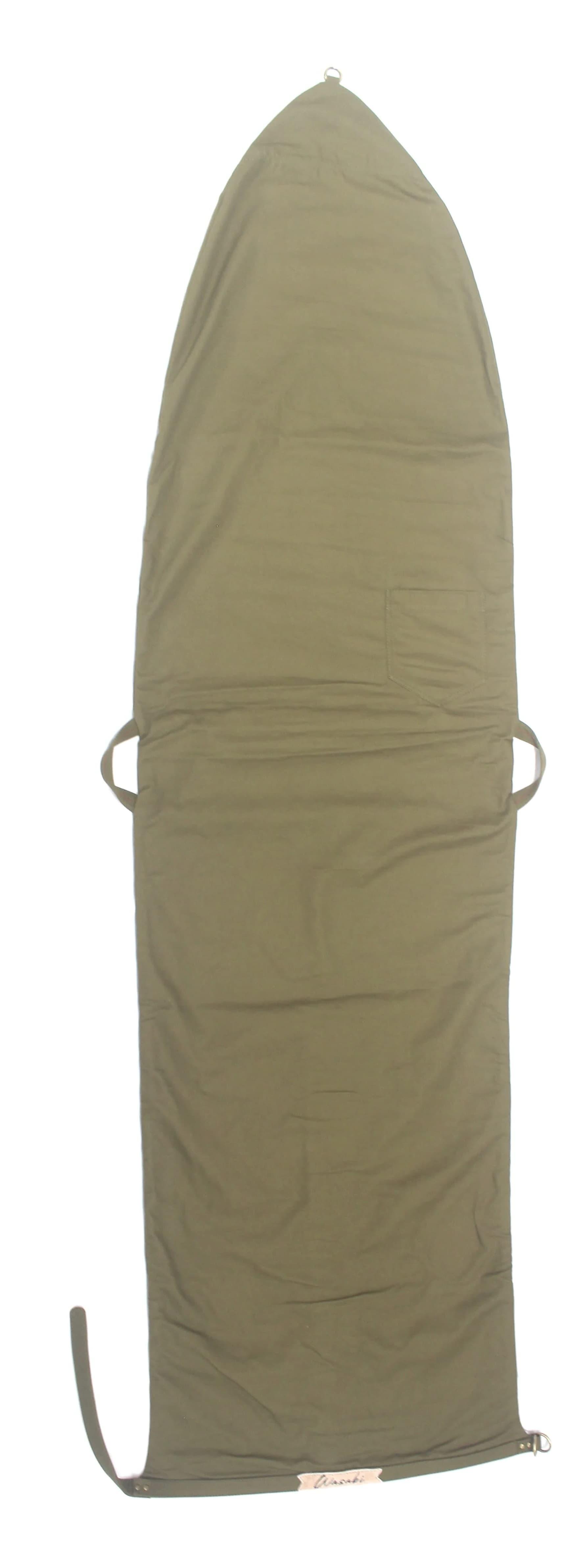 ROLL-BOTTOM CANVAS SURFBOARD COVER - OLIVE