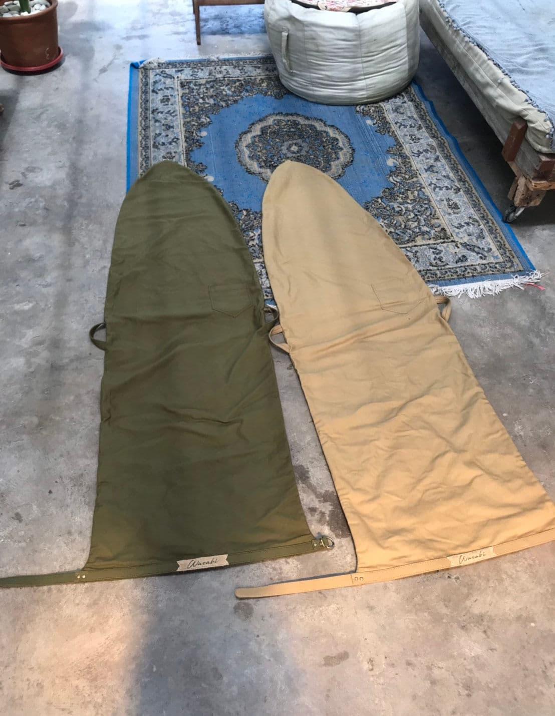 Roll-Bottom Canvas Surfboard Cover - Olive 7