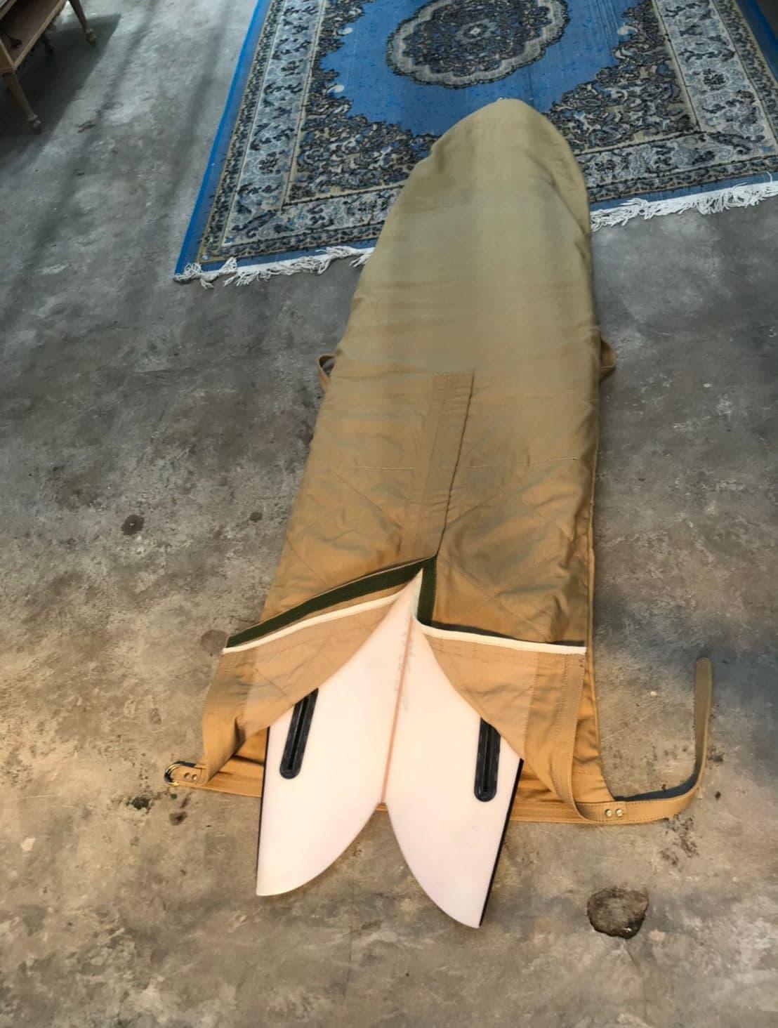 Roll-Bottom Canvas Surfboard Cover - Sand 5