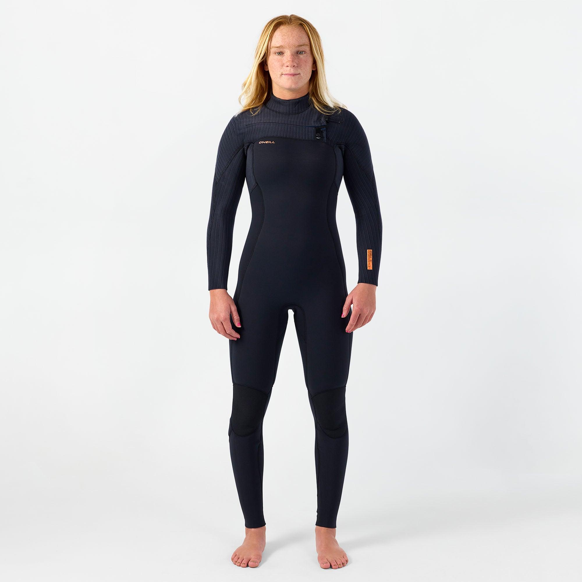 Womens HyperFreak 3/2+ Steamer Chest Zip Wetsuit - Black