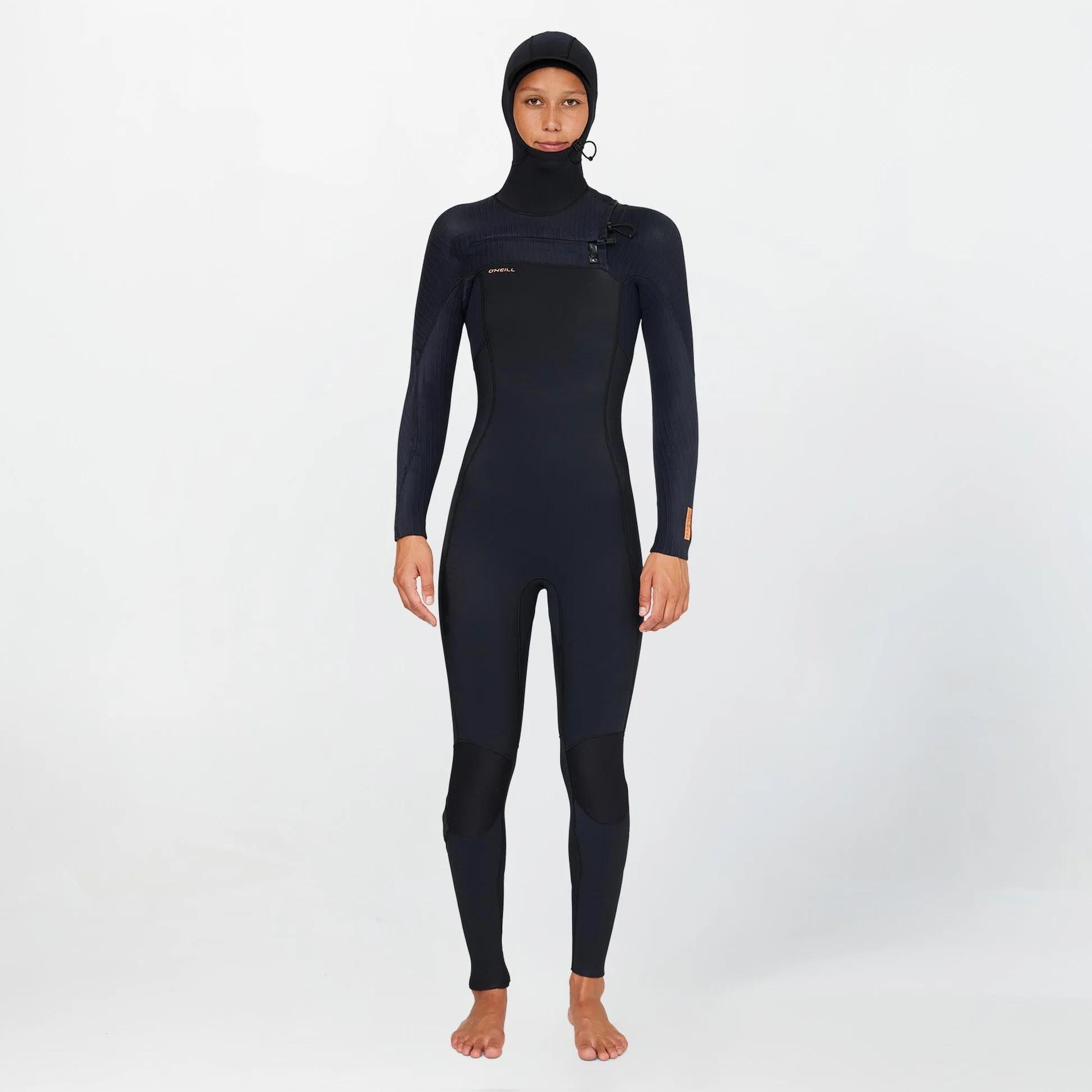 Womens HyperFreak 5.5/4+ Hooded Steamer Chest Zip Wetsuit - Black
