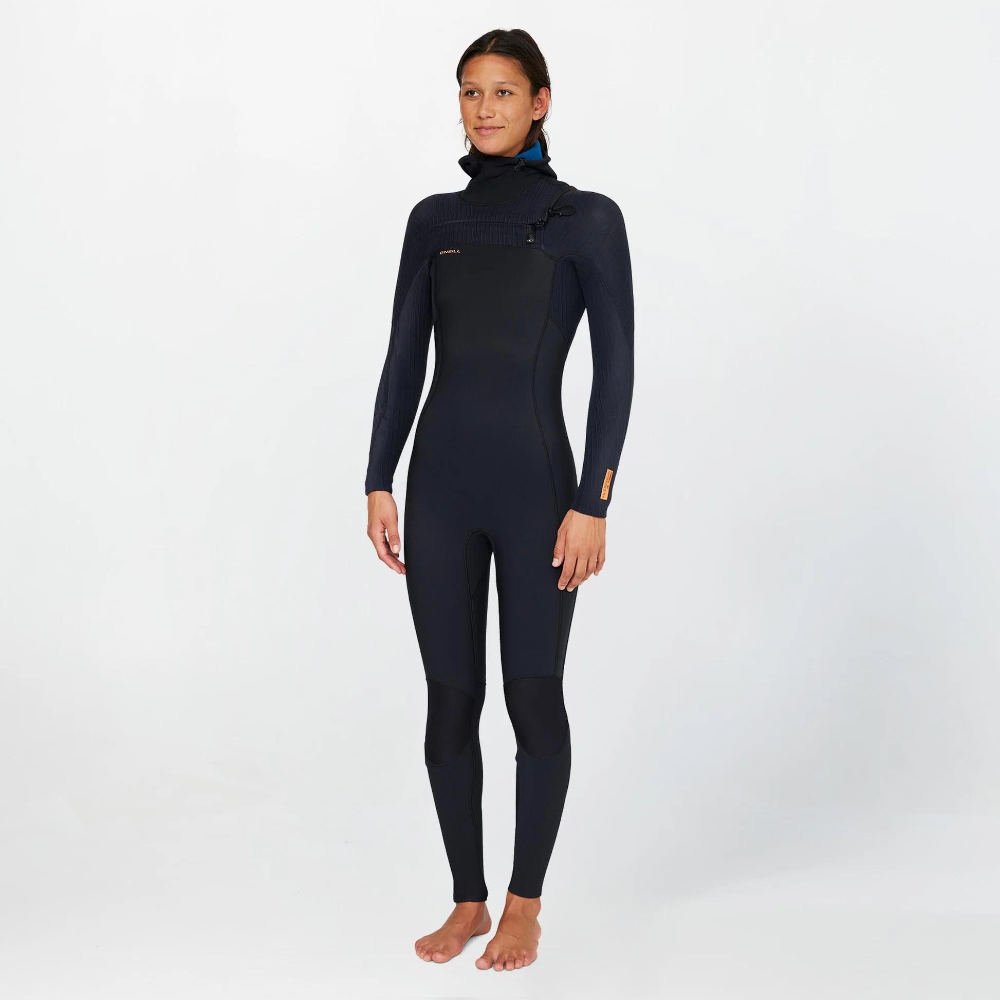 Womens HyperFreak 5.5/4+ Hooded Steamer Chest Zip Wetsuit - Black