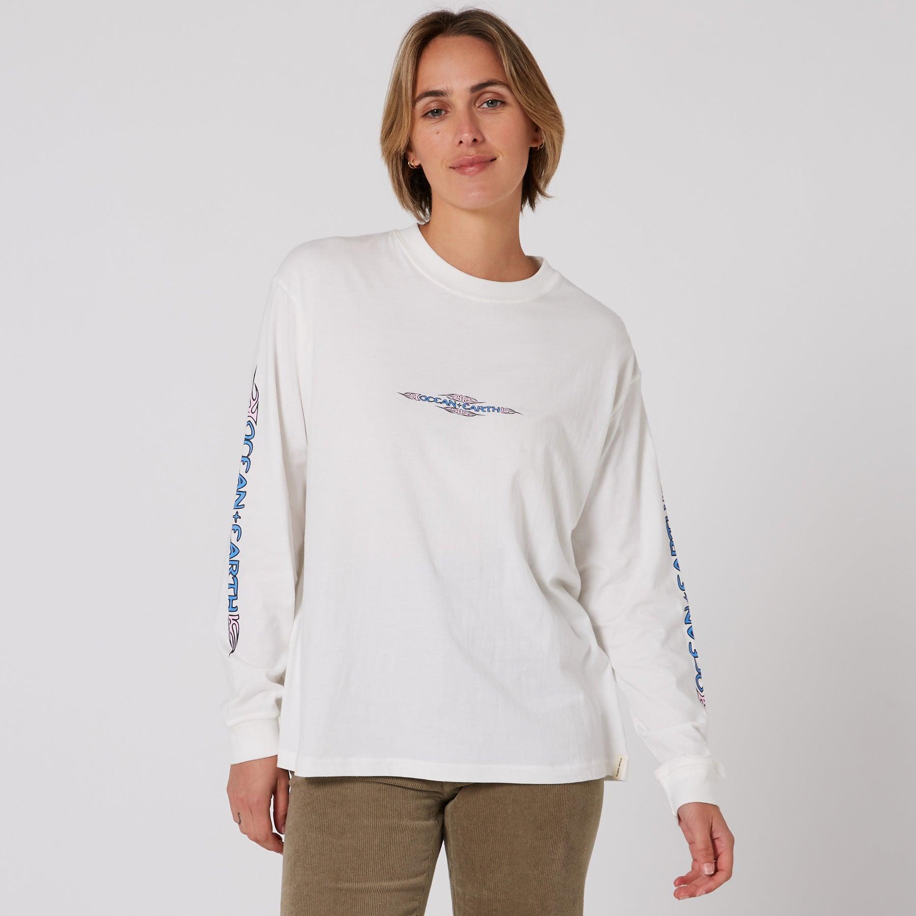 Womens Tribal LS Tee - Off White