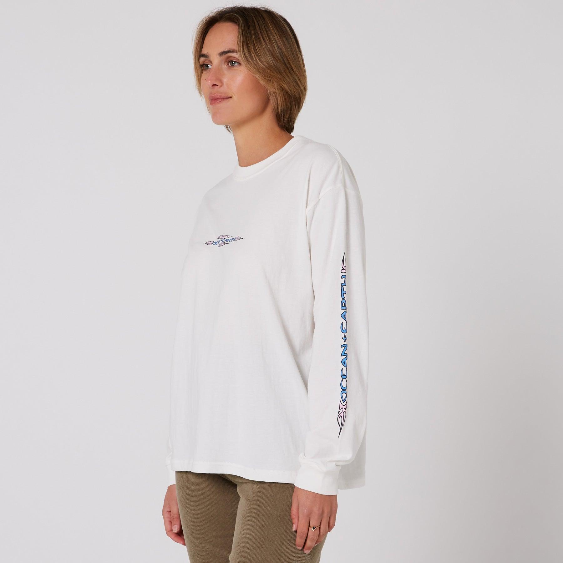 Womens Tribal LS Tee - Off White