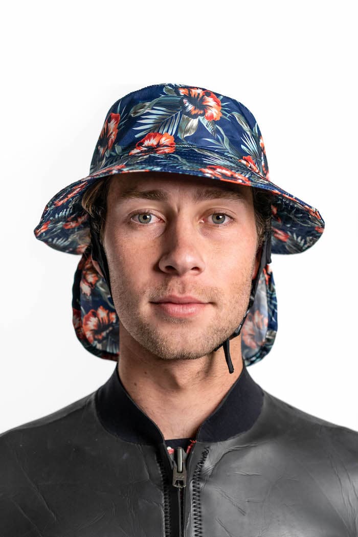 Boardsox Hawaiian Surf Hat front on model