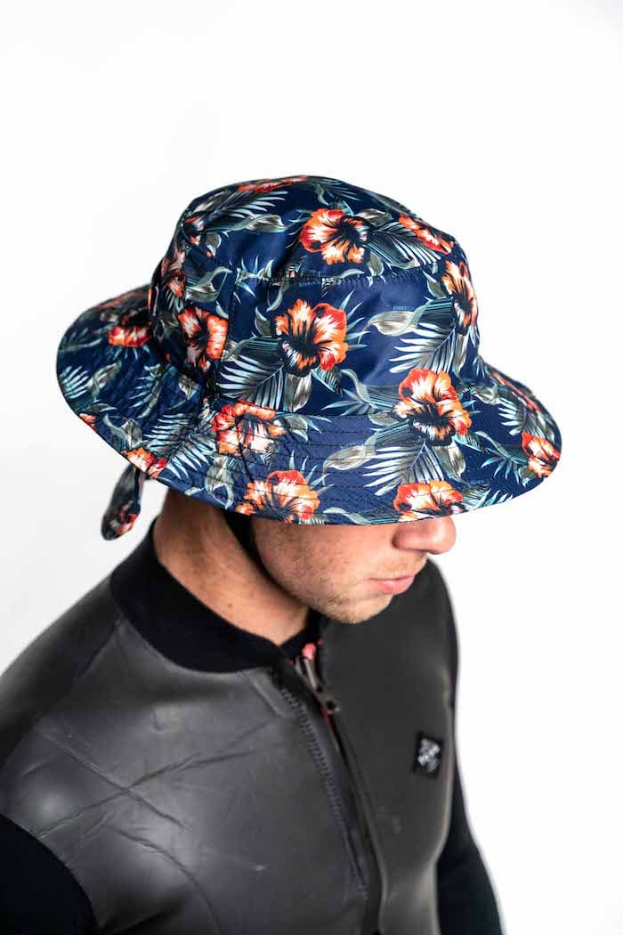 Boardsox Hawaiian Surf Hat top on model