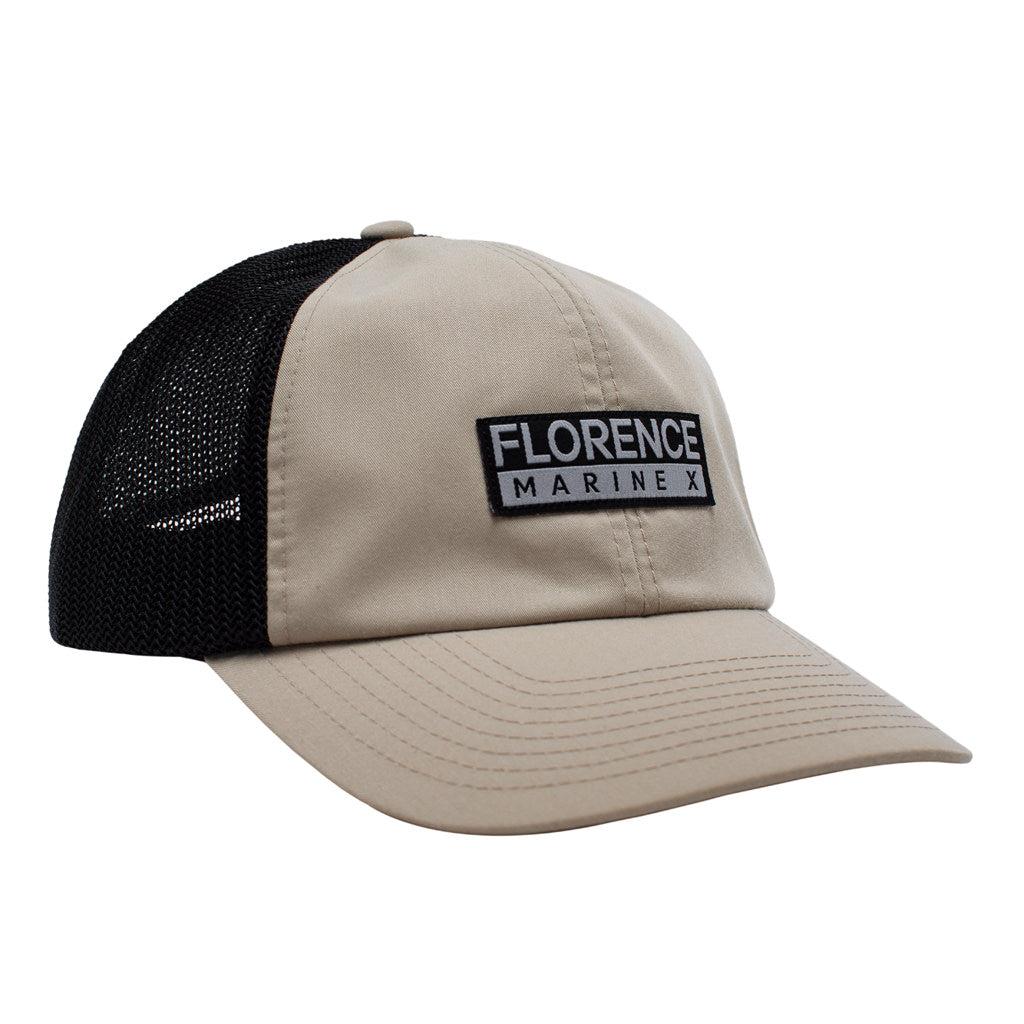 Florence Marine X Unstructured Trucker Hat - Tan front