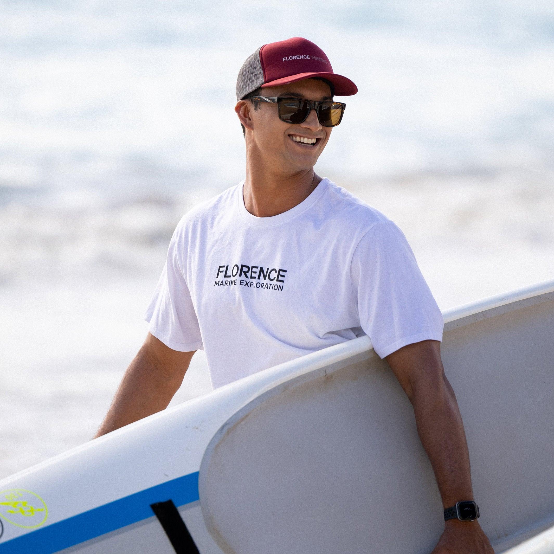 Florence Marine X Foam Trucker Hat - Maroon on model