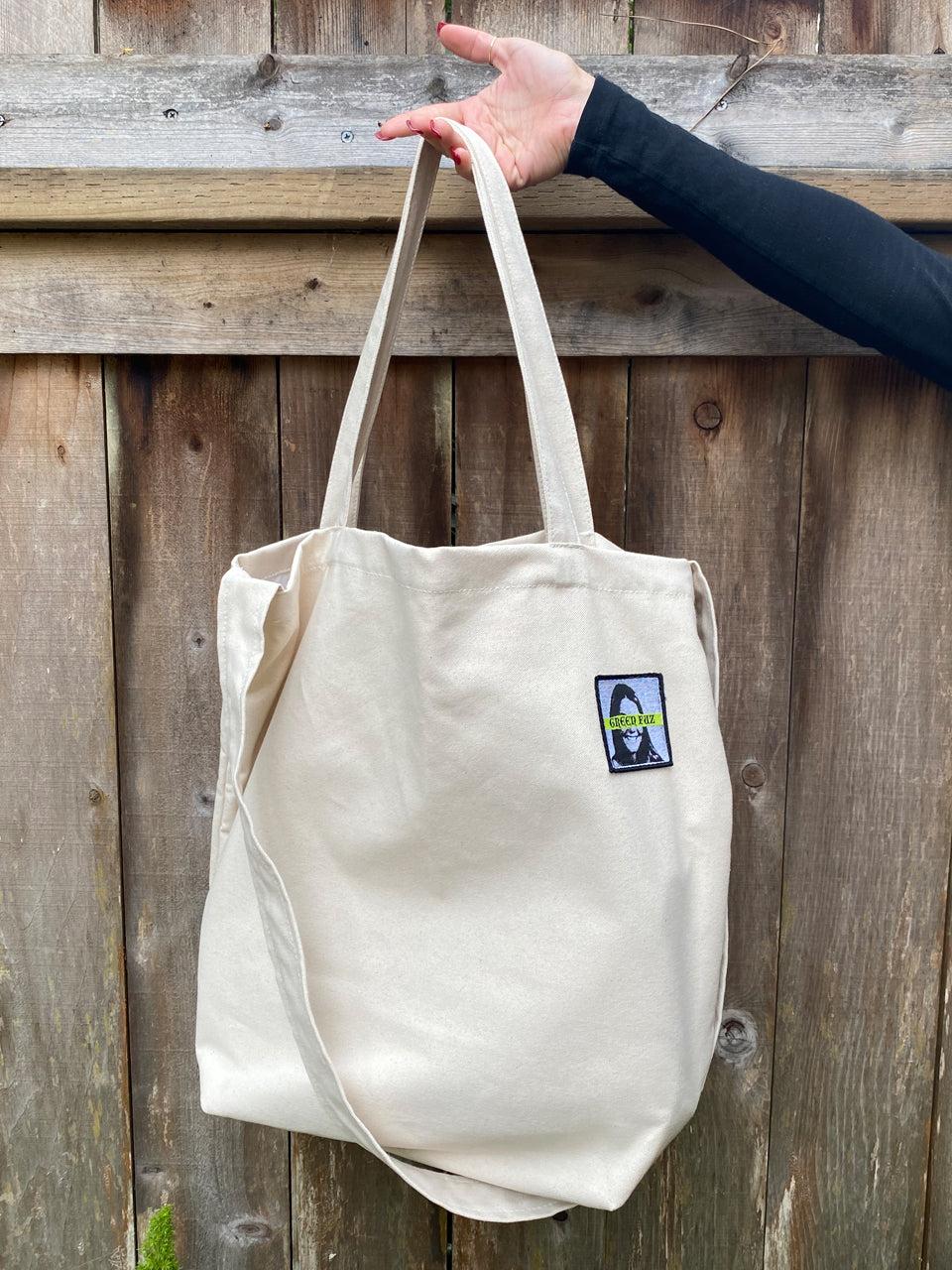 Green Fuz Beach City Bag - Natural